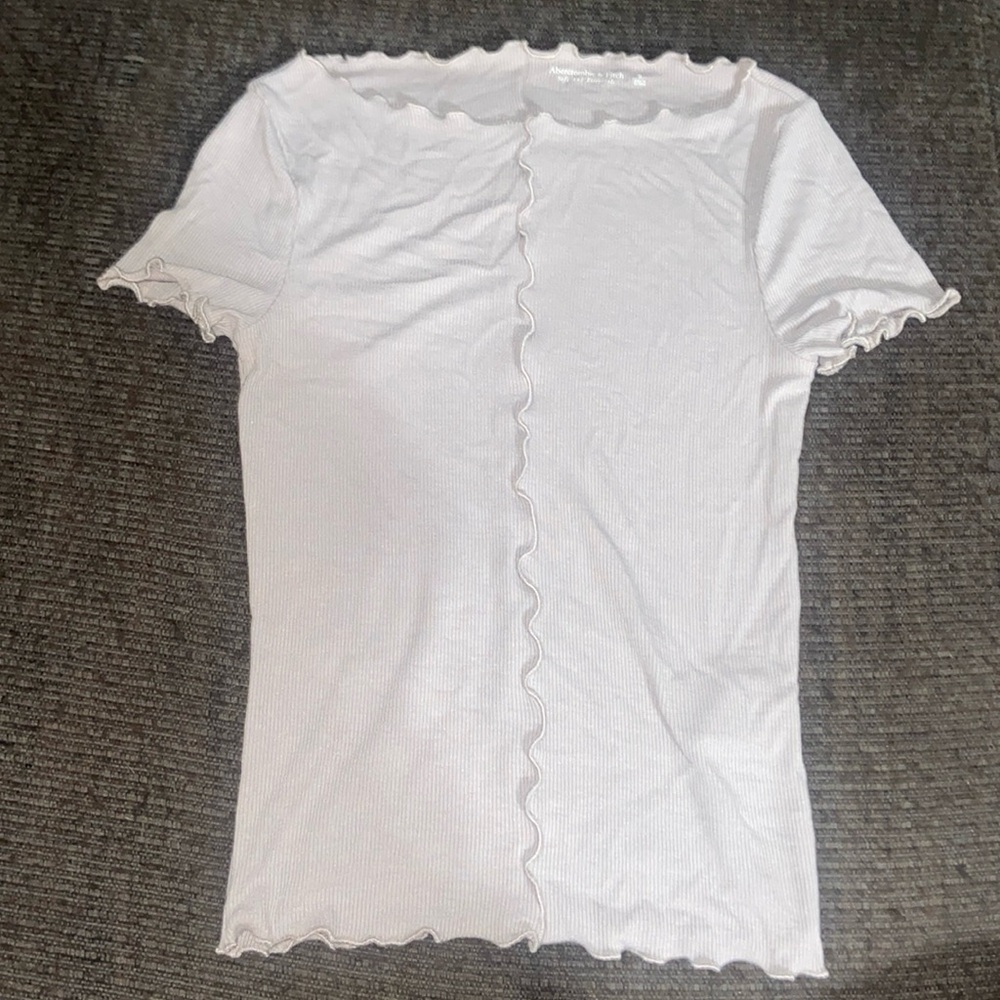 Abercrombie Soft A&F essentials - Taupe lettuce trim tee